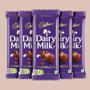 A delightful assortment of 5 Cadbury Dairy Milk Chocolates, each weighing 13.2 grams.