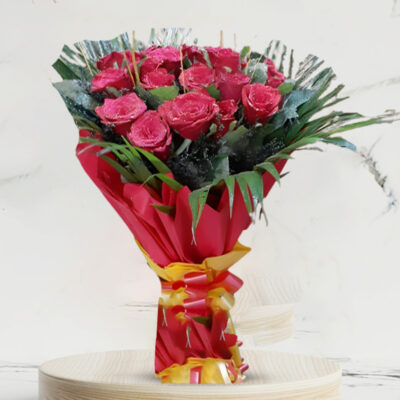 15 red rose bunch