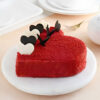 half-kilogram red velvet cream cake, shaped with love in a heart silhouette. This indulgent creation marries the velvety richness of red velvet with the creamy decadence of its exterior.