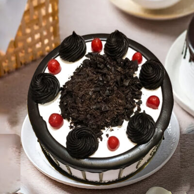 Indulge in our creamy Blackforest Cake available in round shape and weights of 1/2 kg, 1 kg, or 2 kg.
